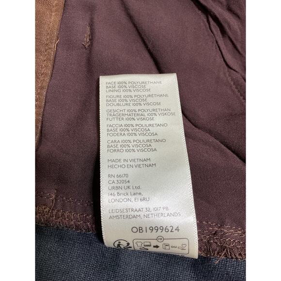 We The Free The Cool Kid Brown Polyurethane Suede Micro Shorts Size 4 - Picture 5 of 5